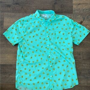 Pokemon Pikachu Button Up Shirt Size XXL Short Sleeve